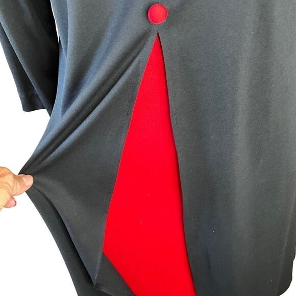 WESTSIDE Clothing Company Dress Size 8P Navy Blue and Red Vintage 1980's - Picture 5 of 14